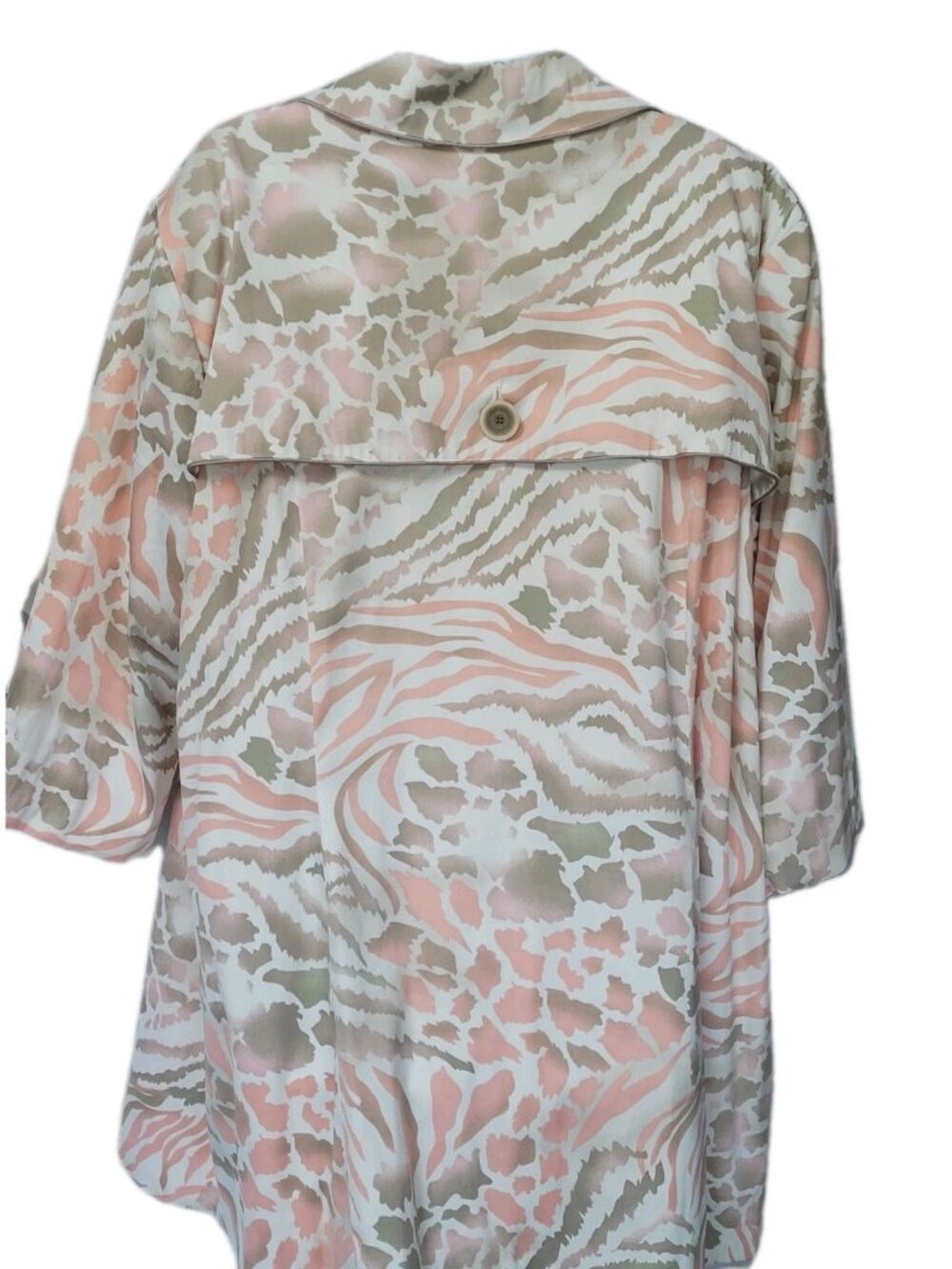 Multiples Women’s Trench Coat Jacket 2X Lined Animal Print Boho Hippie Belted - Picture 10 of 16